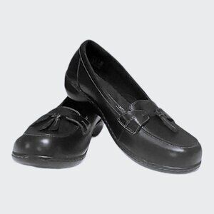 Clarks Collection Ashland Bubble Loafer Black Leather Women's Shoe size 9 1/2